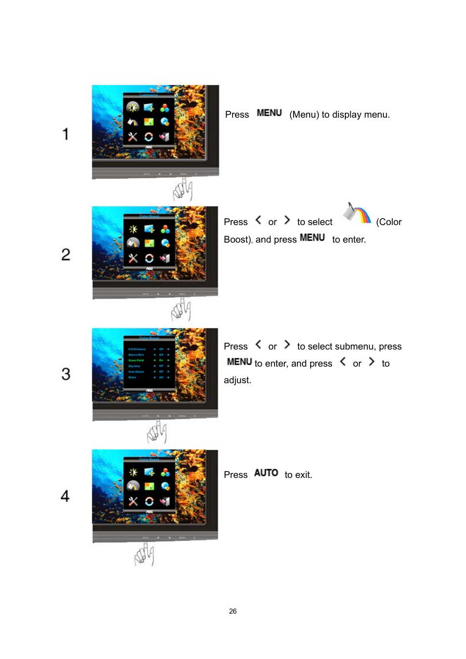Color boost | AOC n2041S User Manual | Page 26 / 64