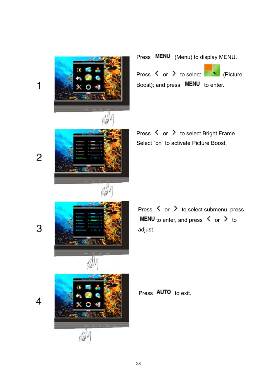 Picture boost | AOC n2041S User Manual | Page 28 / 64