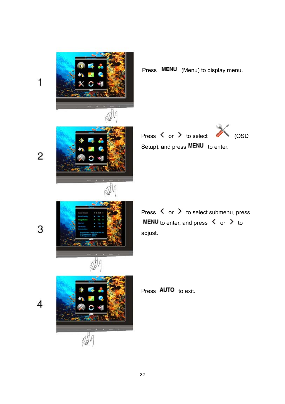 Extra | AOC n2041S User Manual | Page 32 / 64