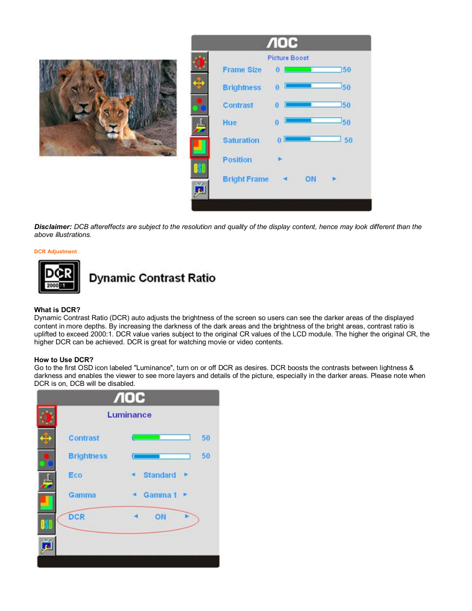 AOC 2216Sw User Manual | Page 12 / 16