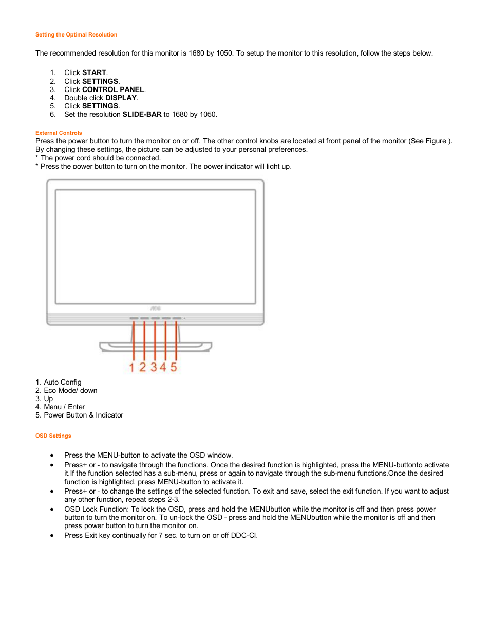 AOC 2216Sw User Manual | Page 7 / 16