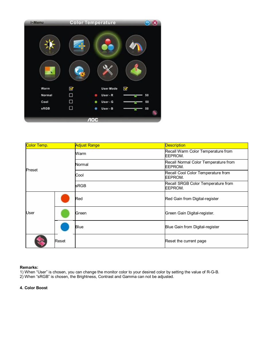 AOC 2230Fh User Manual | Page 17 / 24