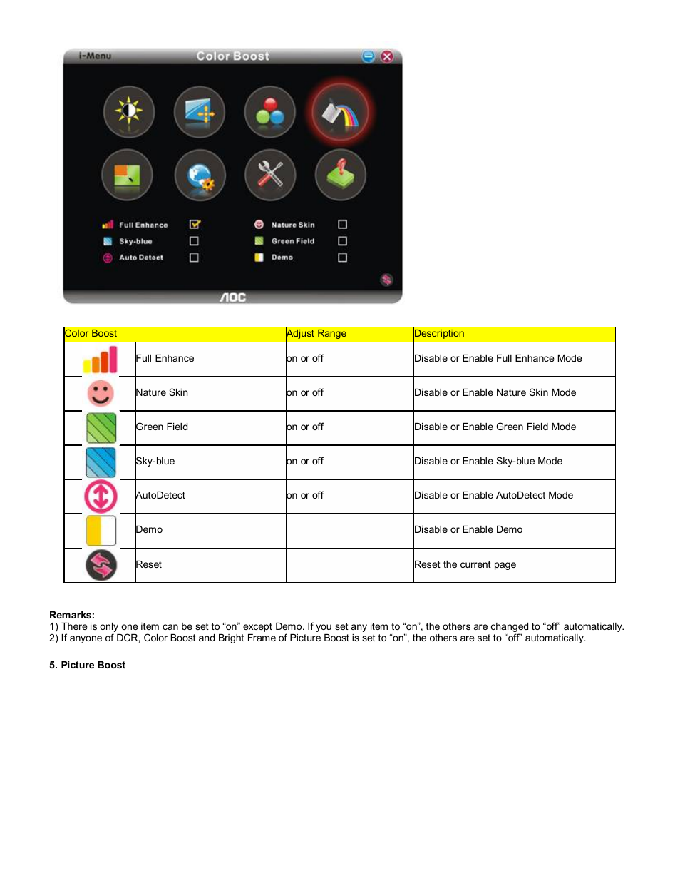 AOC 2230Fh User Manual | Page 18 / 24