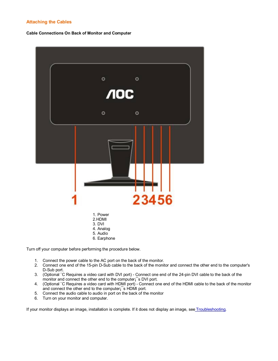 AOC 2230Fh User Manual | Page 5 / 24