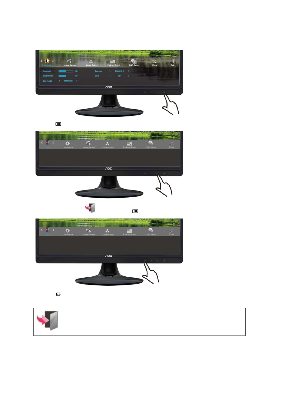 Exit | AOC e2220Swdn User Manual | Page 34 / 68