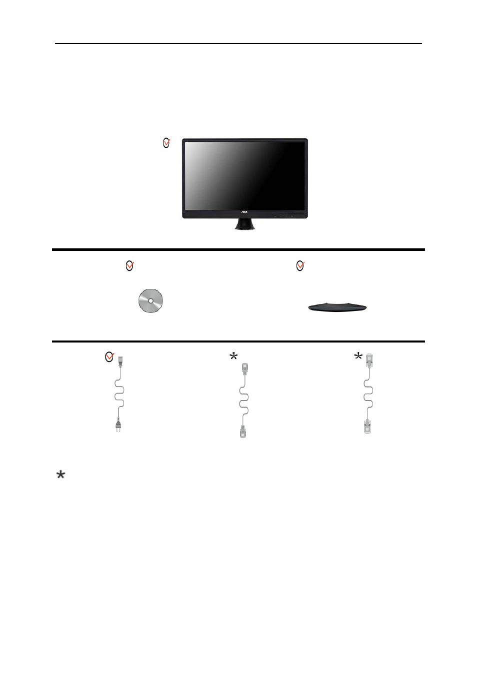 Setup, Contents in box | AOC e2220Swdn User Manual | Page 9 / 68
