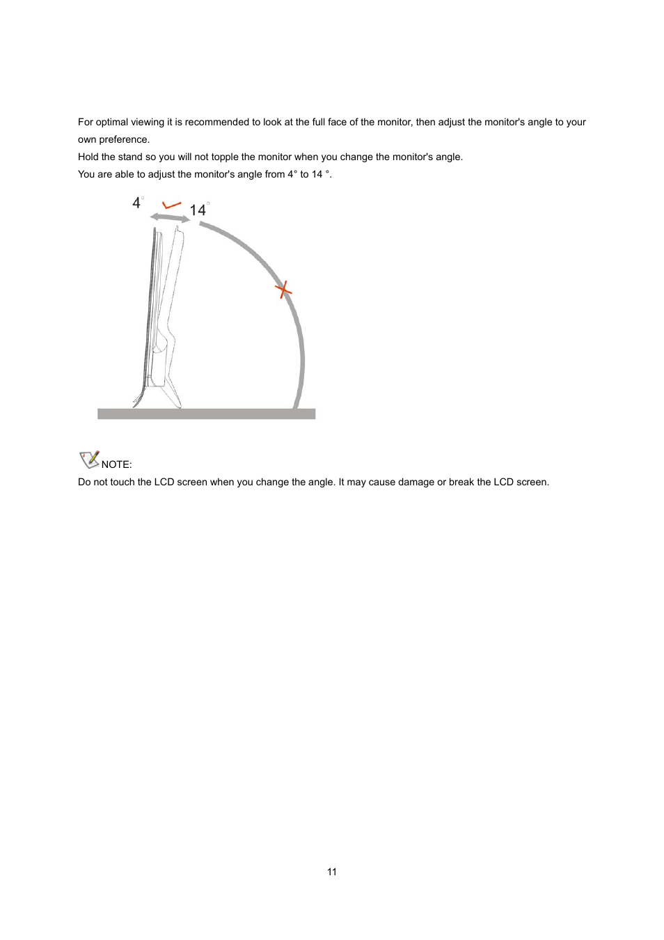 Adjusting viewing angle | AOC e2237Fwh User Manual | Page 11 / 65