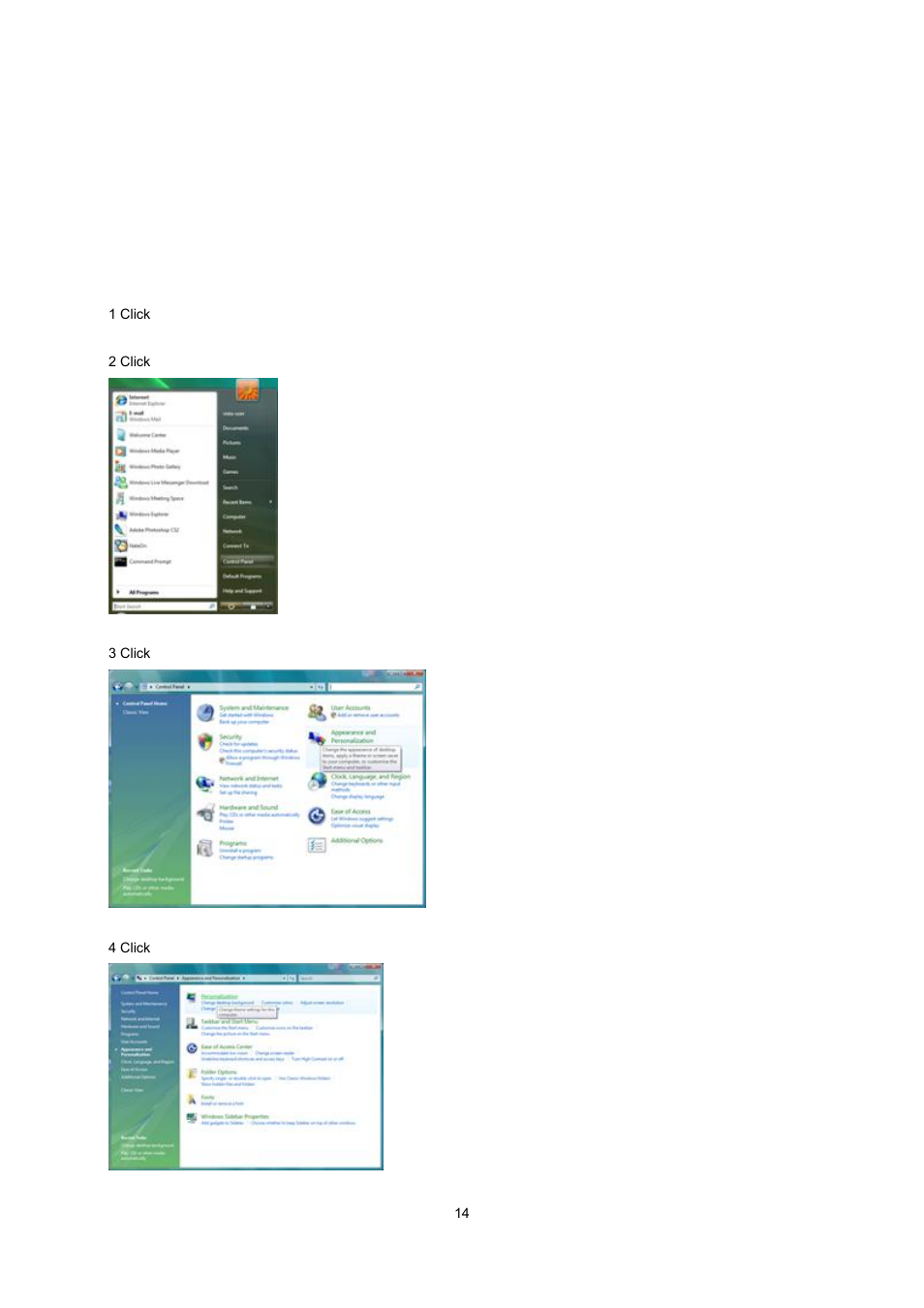 Adjusting, Setting optimal resolution, Windows vista | AOC e2237Fwh User Manual | Page 14 / 65