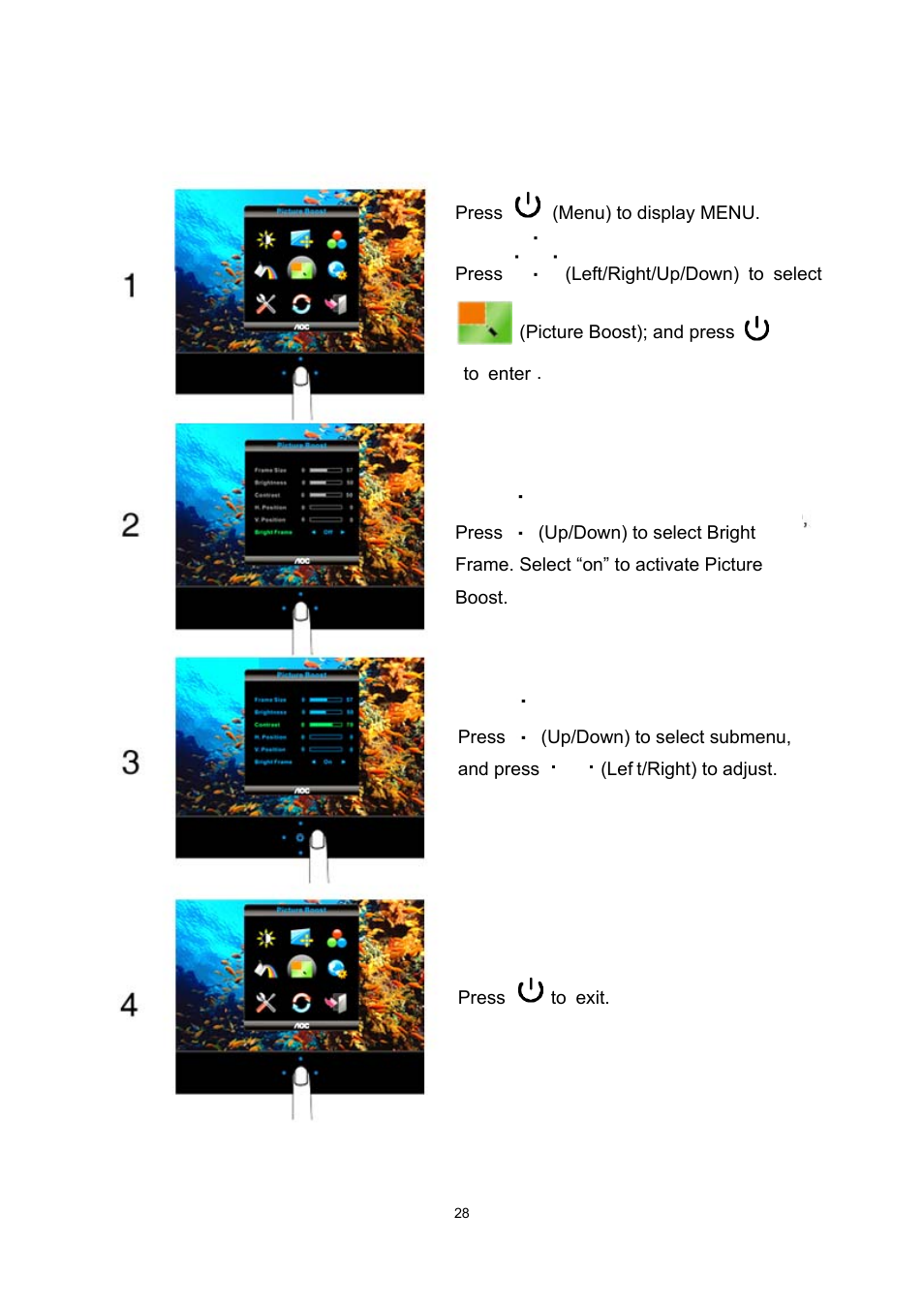 Picture boost | AOC e2237Fwh User Manual | Page 28 / 65
