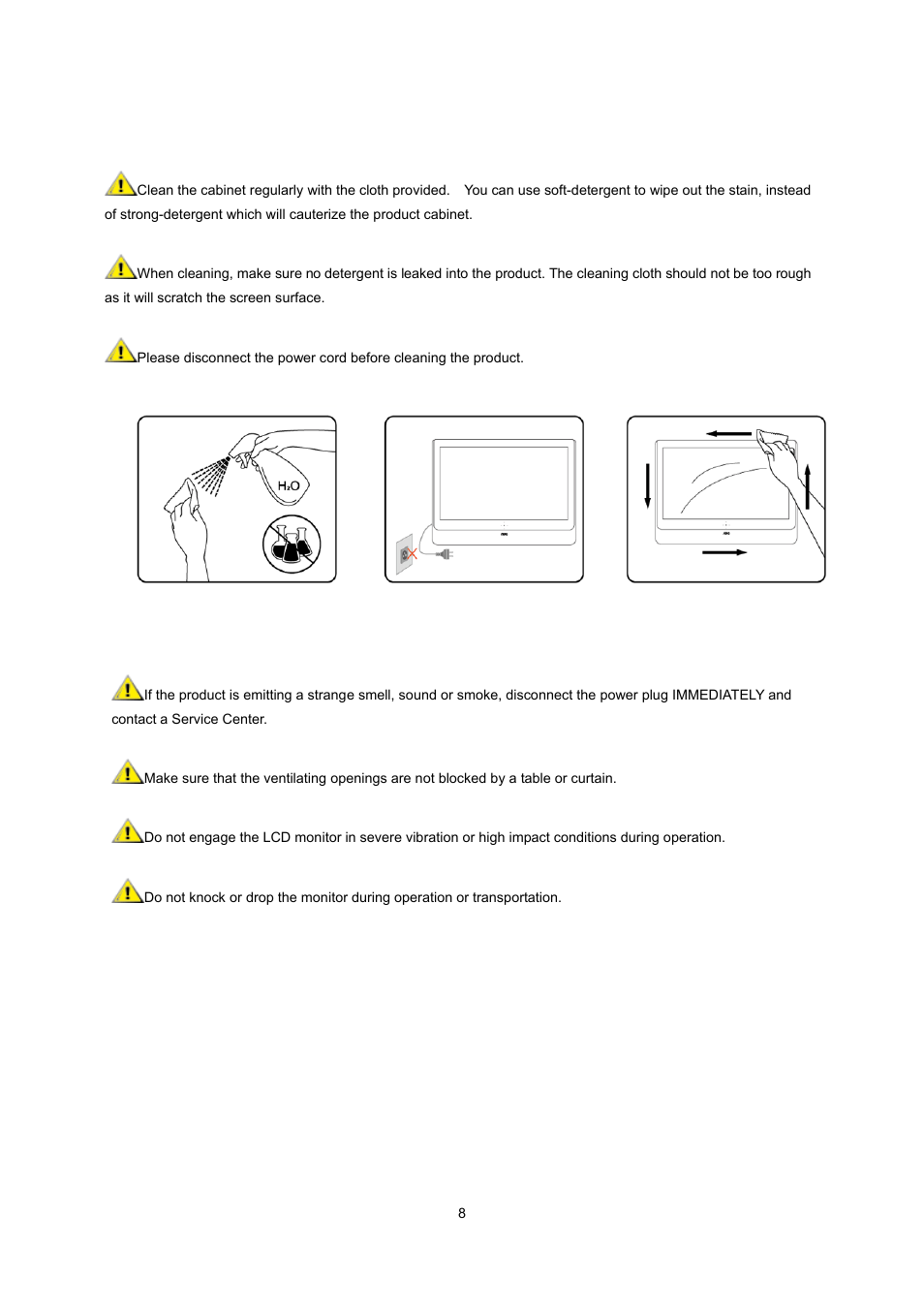Other, Cleaning | AOC e2237Fwh User Manual | Page 8 / 65