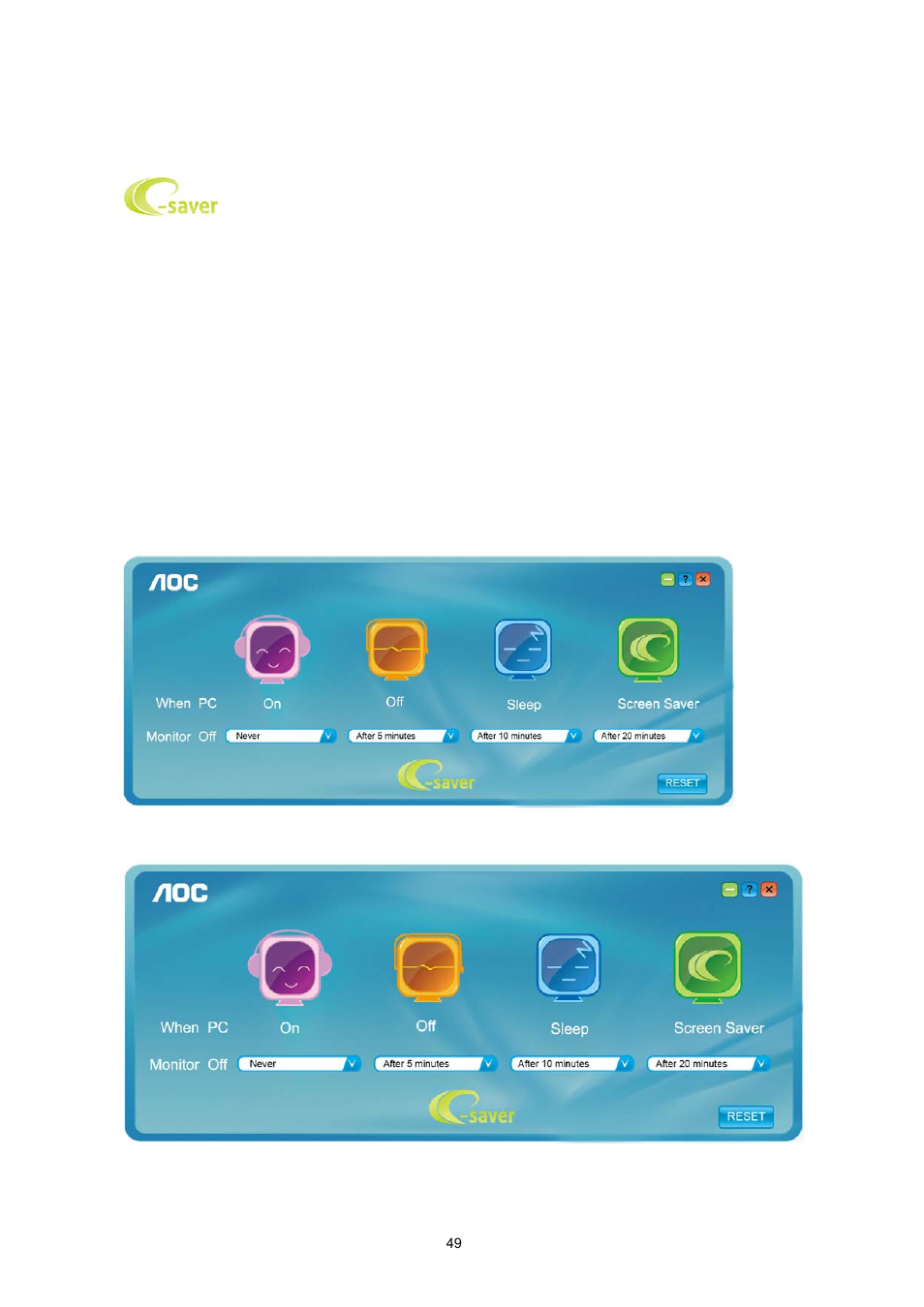 Troubleshoot, E-saver, Screen | AOC e2243Fwk User Manual | Page 48 / 63