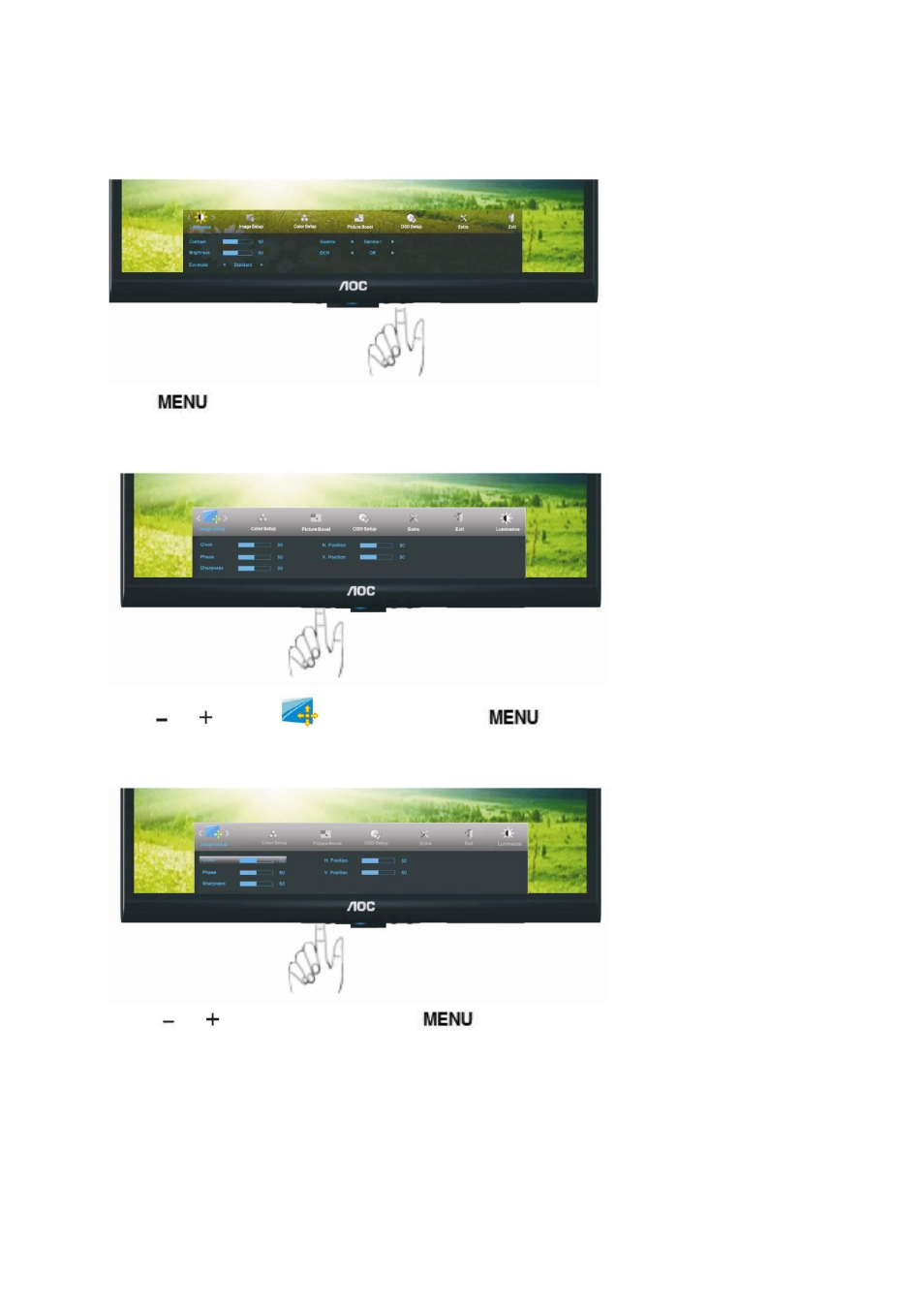 Image setup | AOC e2250Swd User Manual | Page 22 / 59