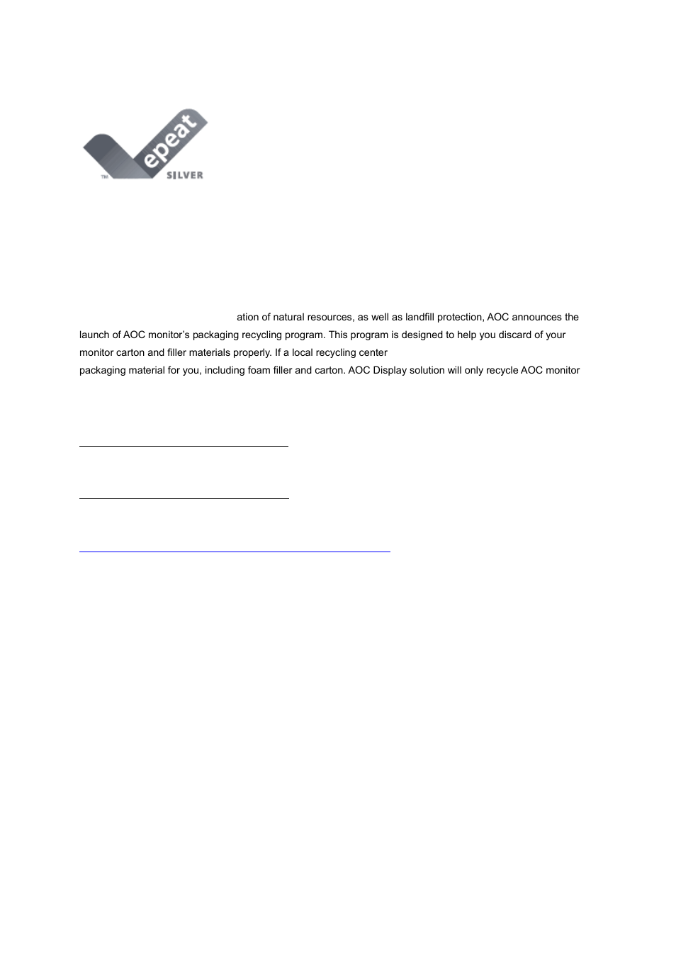 Epeat declaration | AOC e2250Swd User Manual | Page 55 / 59