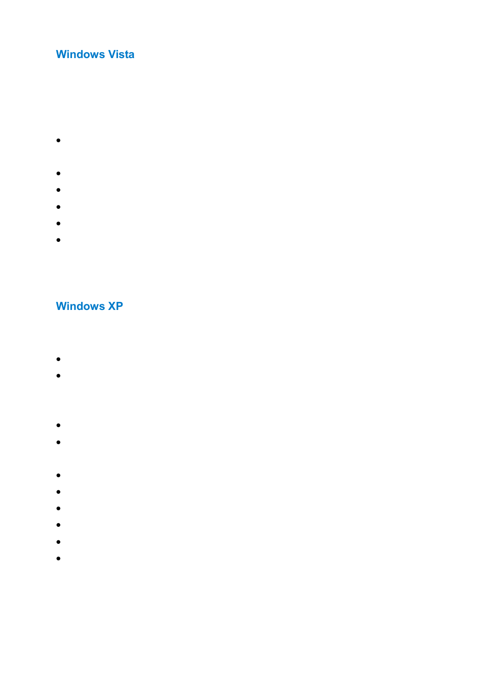 Windows vista, Windows xp | AOC e2251Fwu User Manual | Page 21 / 32