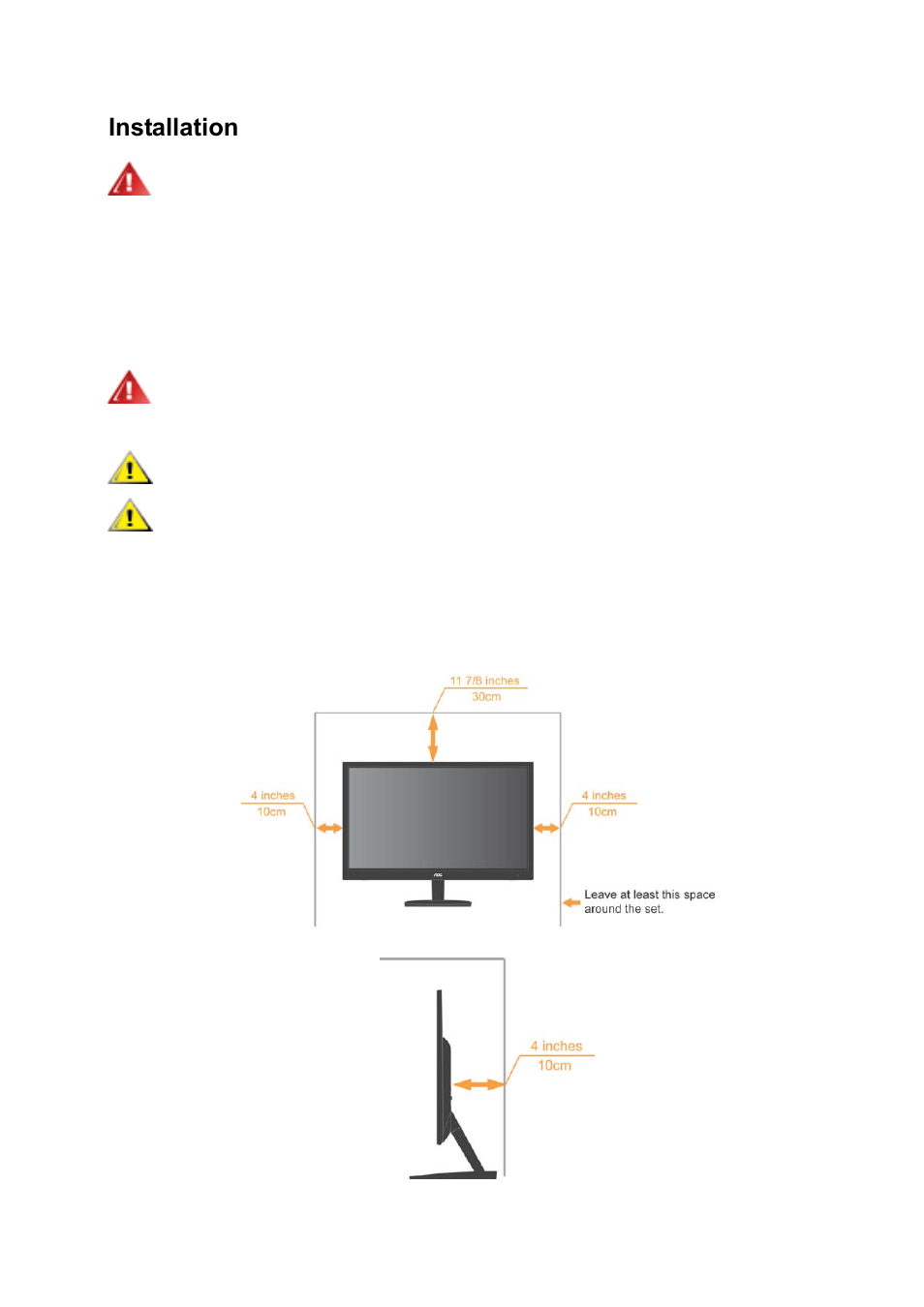 Installation | AOC e2251Fwu User Manual | Page 4 / 32