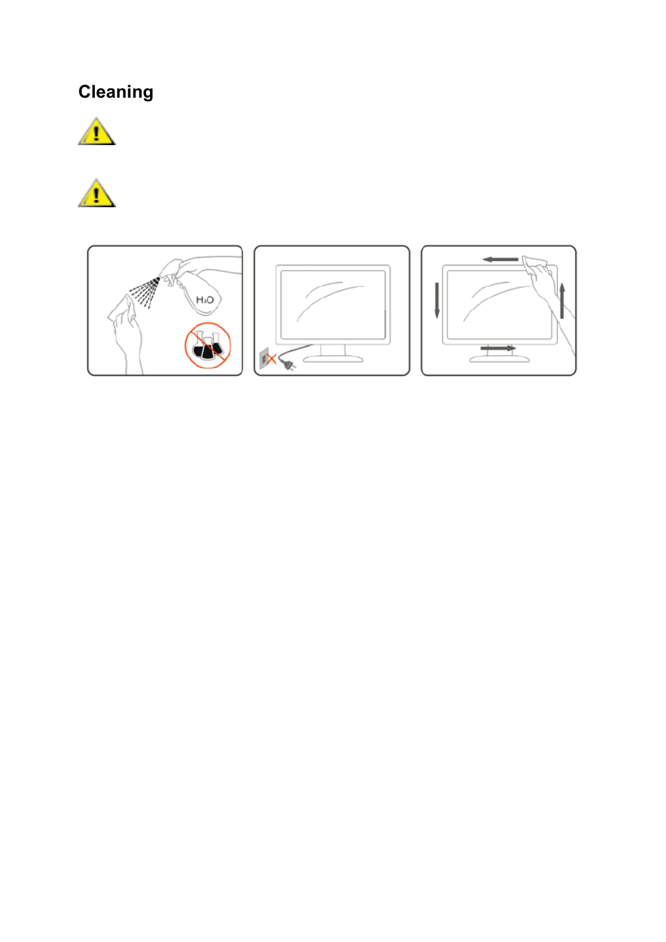 Cleaning | AOC e2251Fwu User Manual | Page 5 / 32