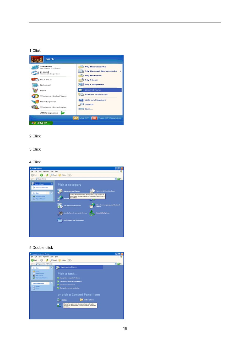 Windows xp | AOC e2251Swdn User Manual | Page 16 / 59