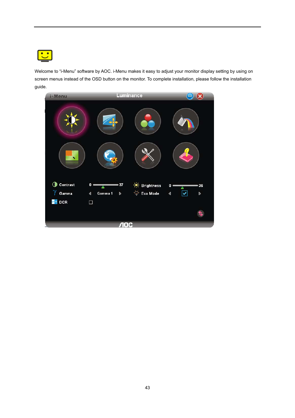 I-menu | AOC e2251Swdn User Manual | Page 43 / 59