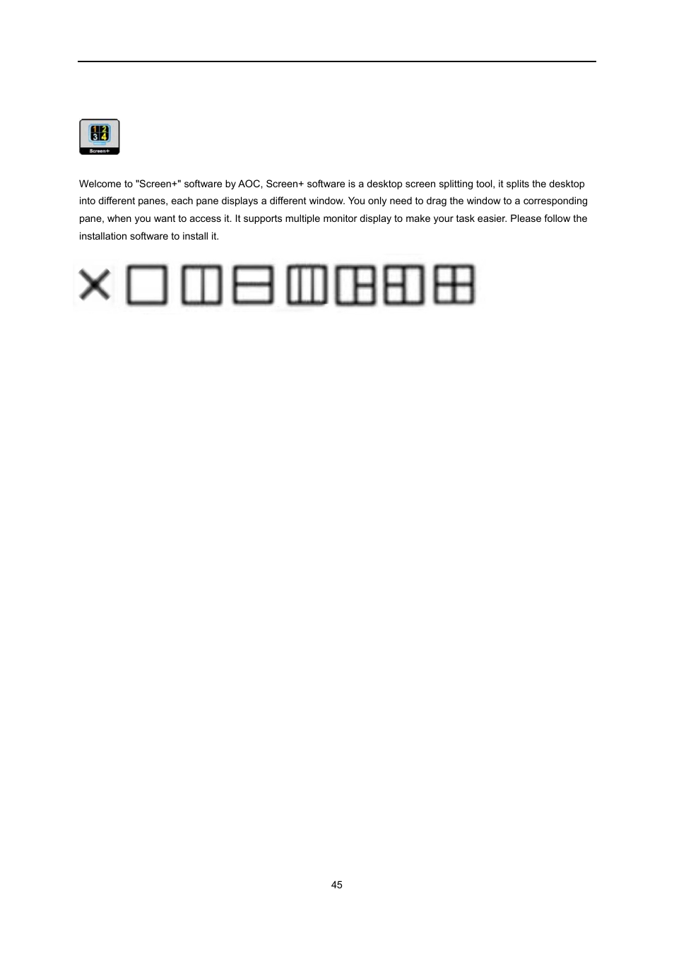 Screen | AOC e2251Swdn User Manual | Page 45 / 59