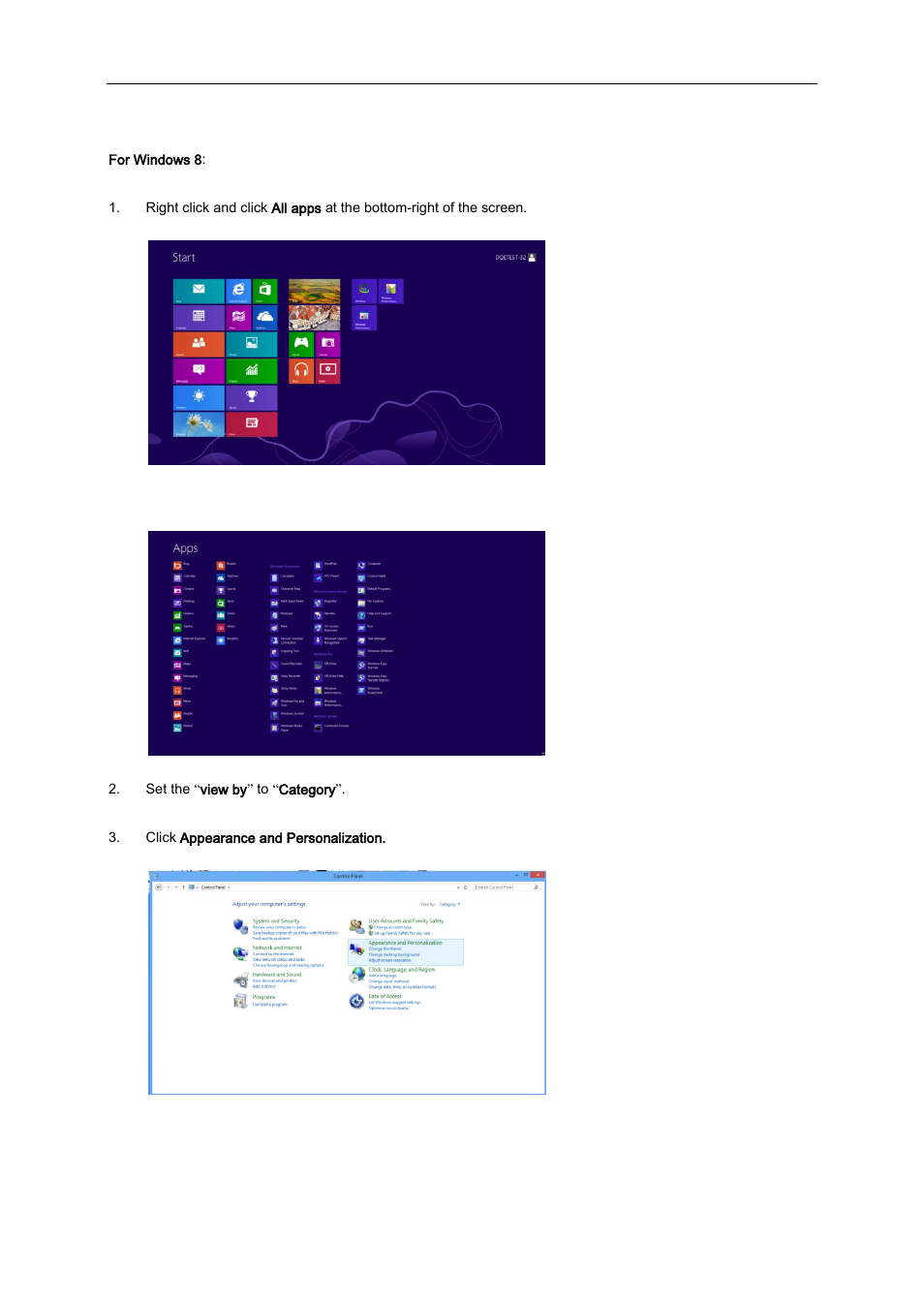 Windows 8 | AOC e2252Swdn User Manual | Page 17 / 59