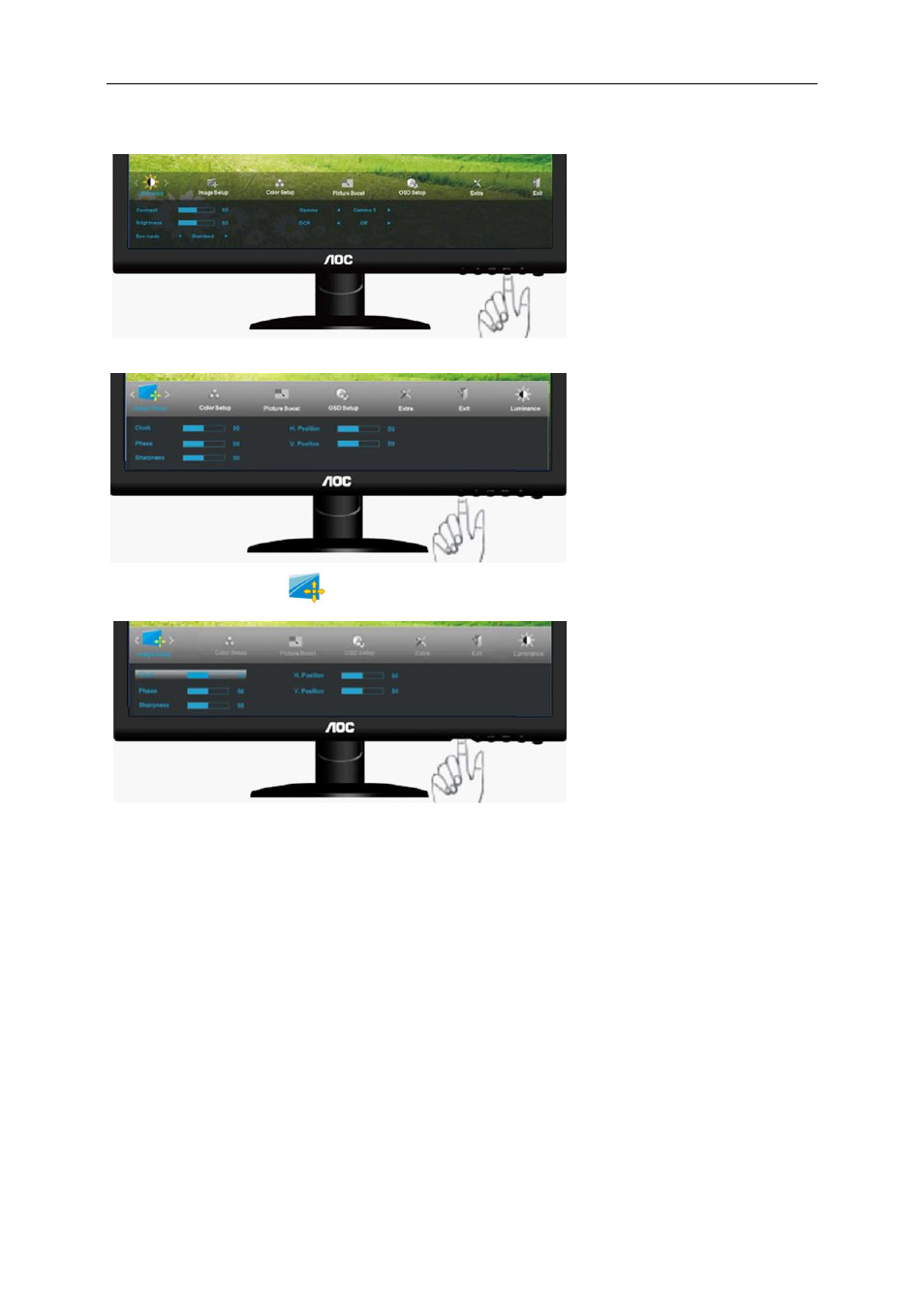 Image setup | AOC e2252Swdn User Manual | Page 23 / 59