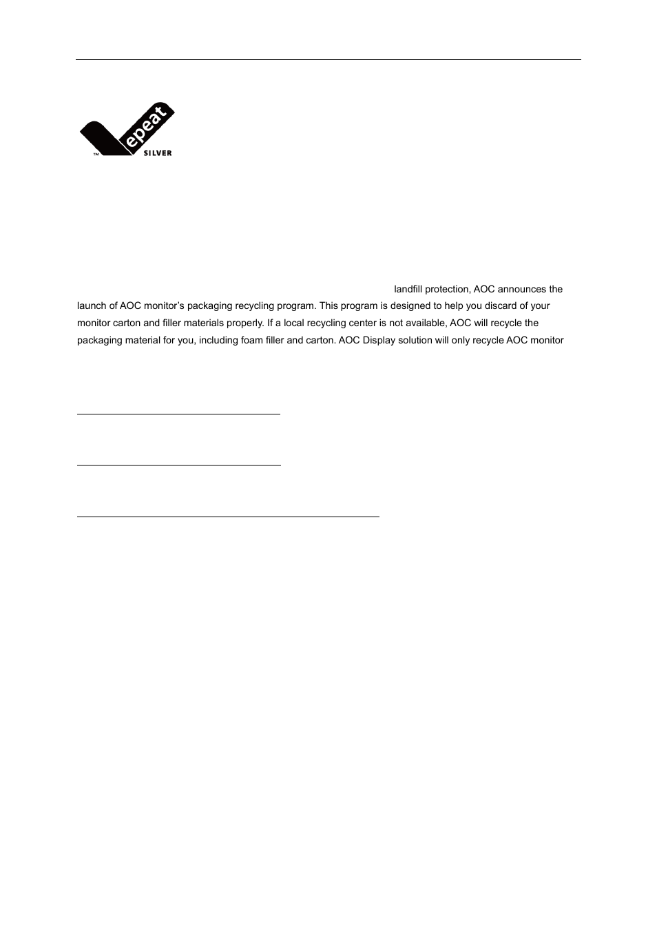 Epeat declaration | AOC e2252Swdn User Manual | Page 55 / 59