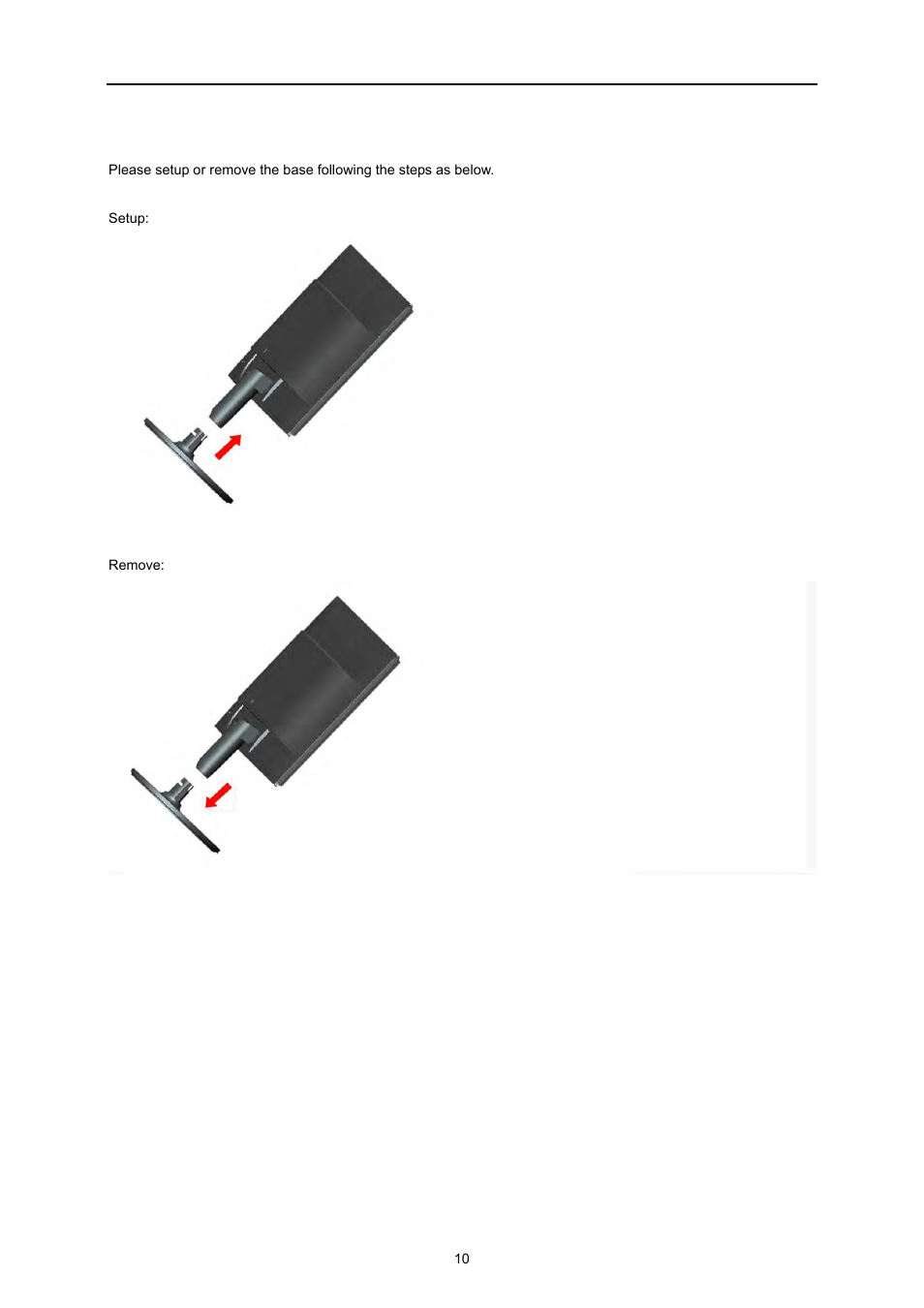 Setup stand & base | AOC e2260Swda User Manual | Page 10 / 61