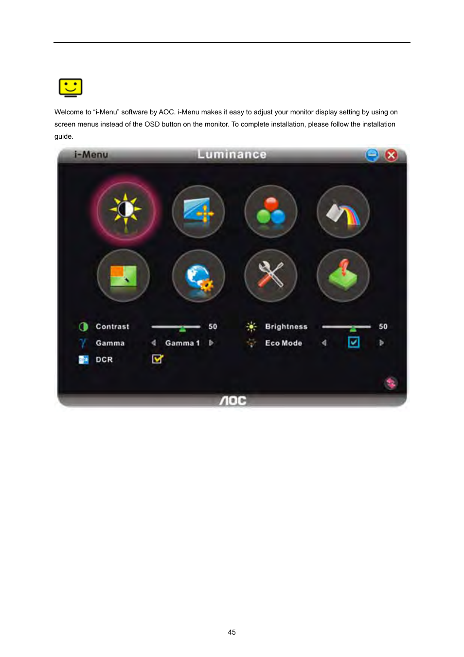 I-menu | AOC e2260Swda User Manual | Page 45 / 61