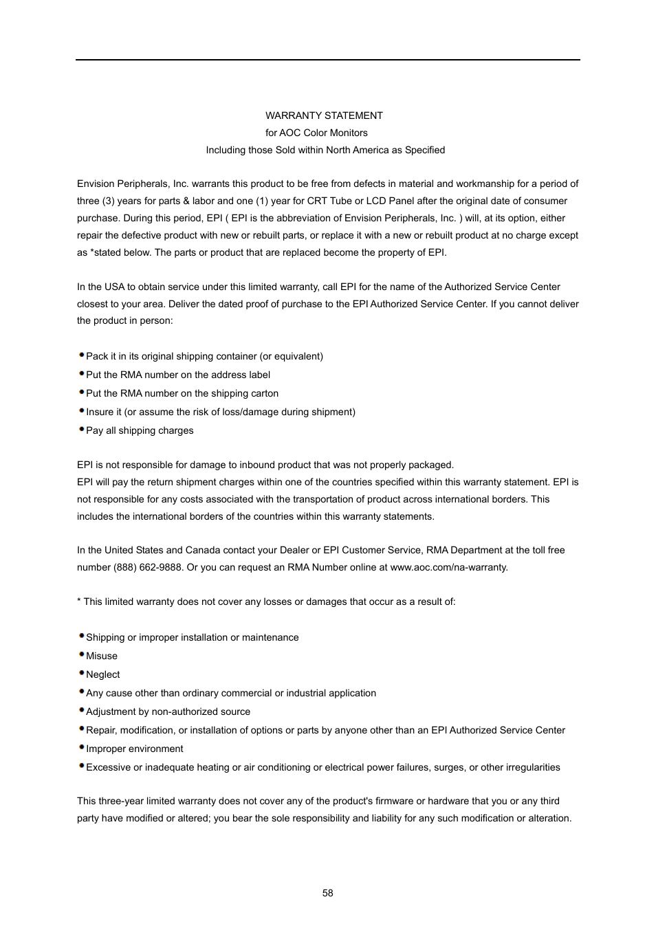 AOC e2260Swda User Manual | Page 59 / 61