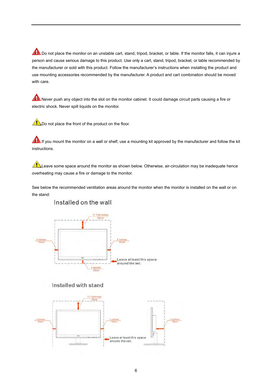 Installation | AOC e2260Swda User Manual | Page 6 / 61