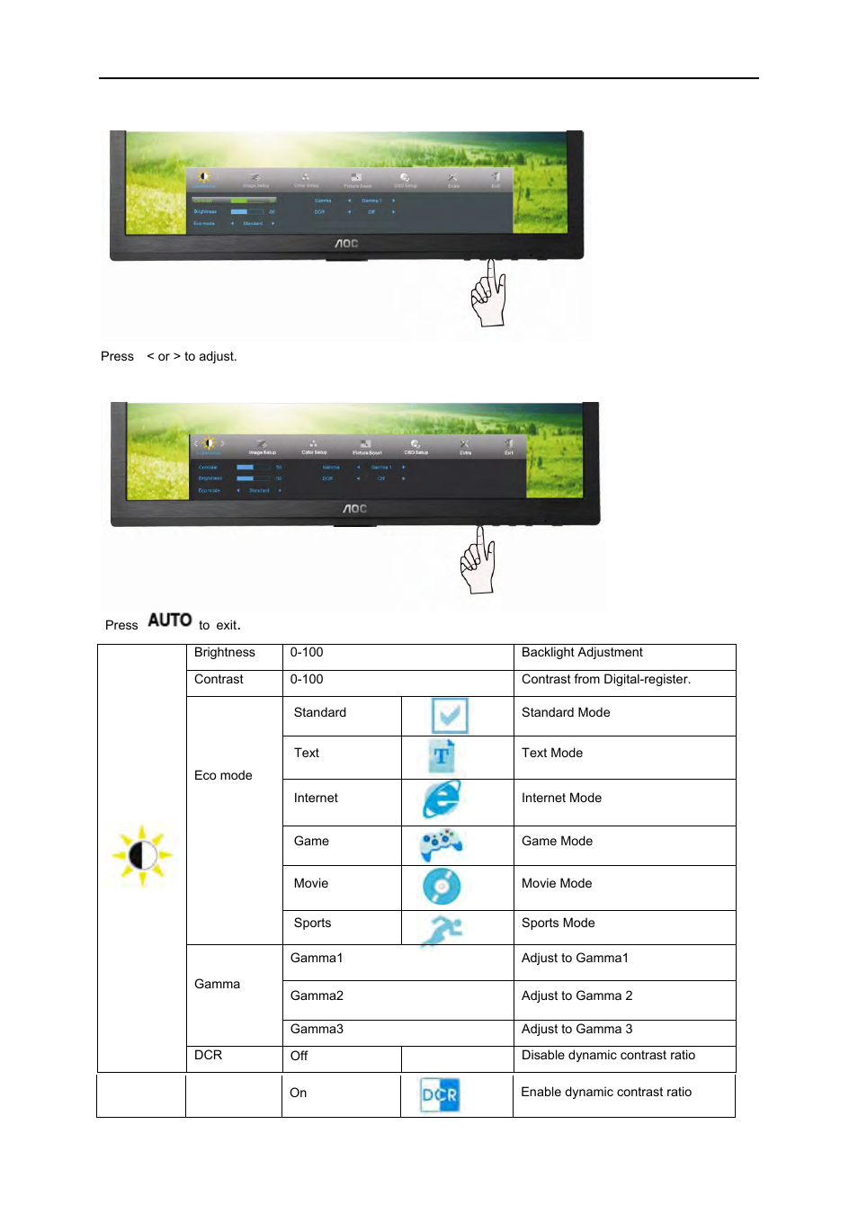 AOC e2260Swdn-TAA User Manual | Page 21 / 60