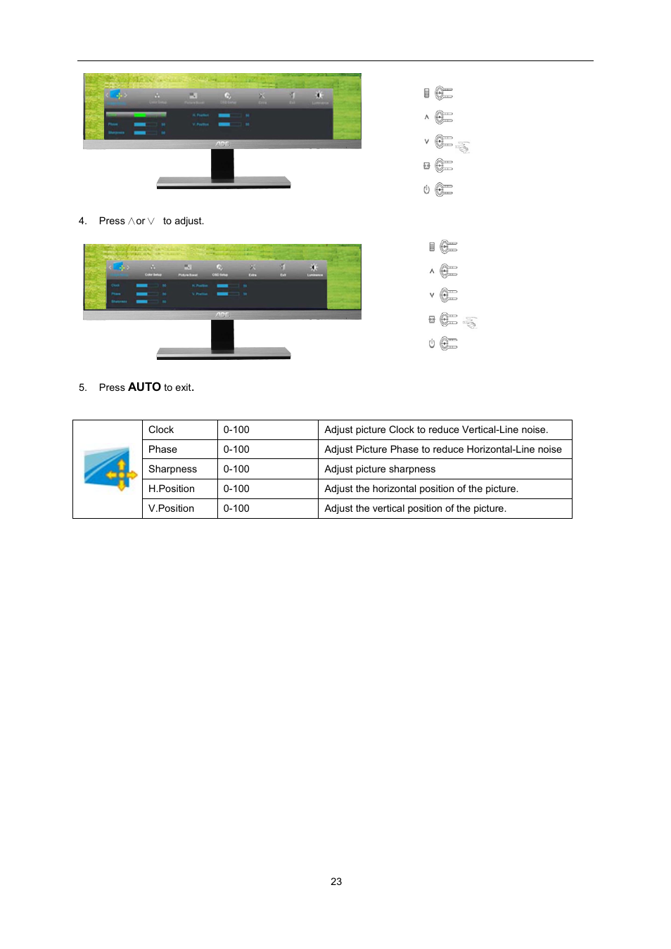 AOC i2267Fw User Manual | Page 23 / 66