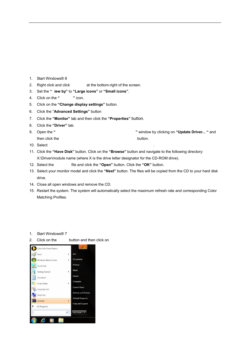 Driver, Monitor driver | AOC i2769Vm User Manual | Page 39 / 71