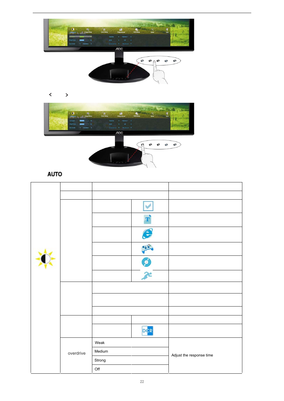 AOC e2343Fi User Manual | Page 22 / 62