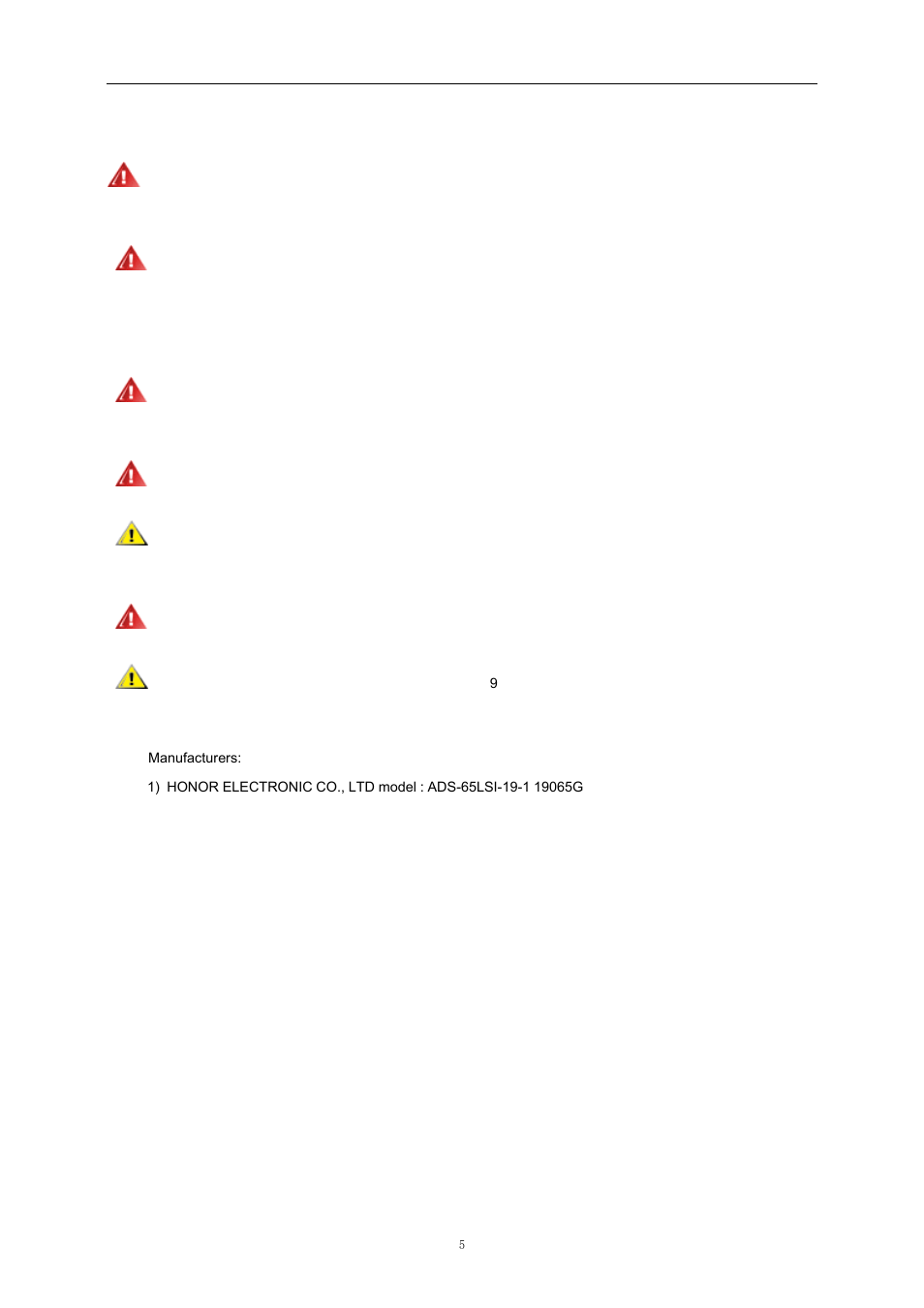 Power | AOC e2343Fi User Manual | Page 5 / 62