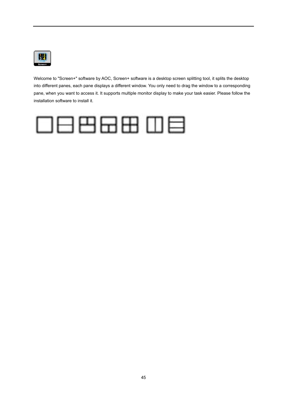 Screen | AOC e2351f User Manual | Page 45 / 59