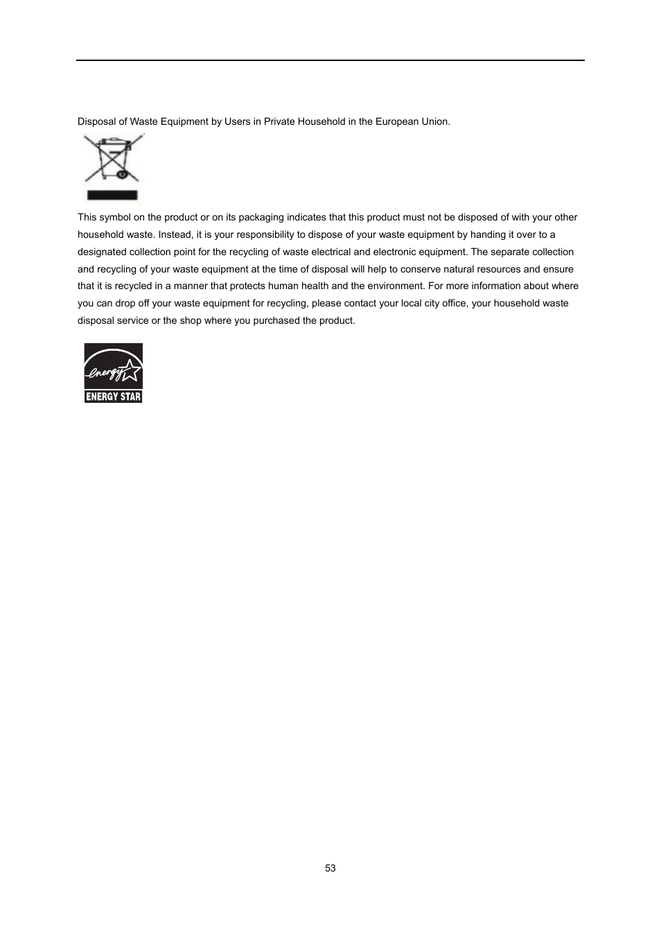 Weee declaration | AOC e2351f User Manual | Page 53 / 59