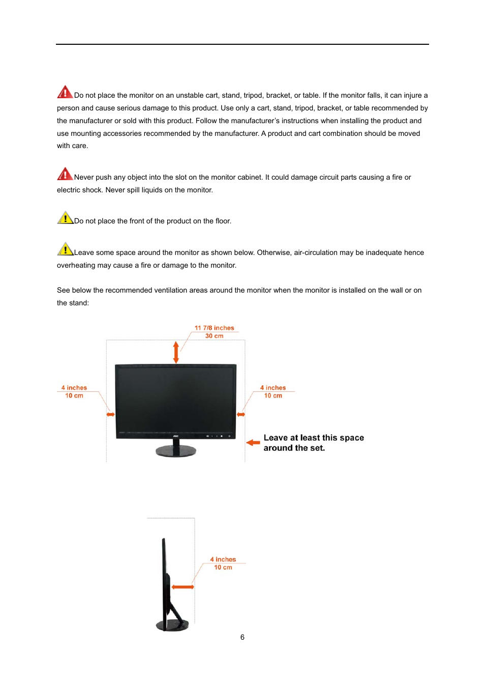 Installation | AOC e2351f User Manual | Page 6 / 59