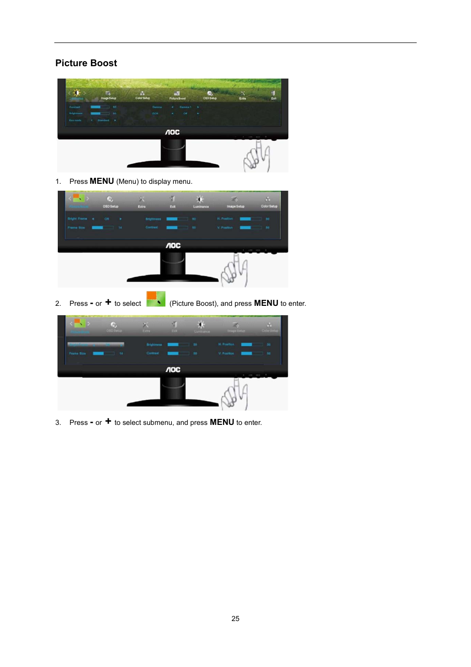 Picture boost | AOC e2352Phz User Manual | Page 25 / 60