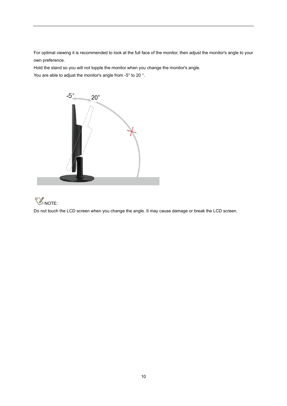 Adjusting viewing angle | AOC e2360Sd User Manual | Page 10 / 56