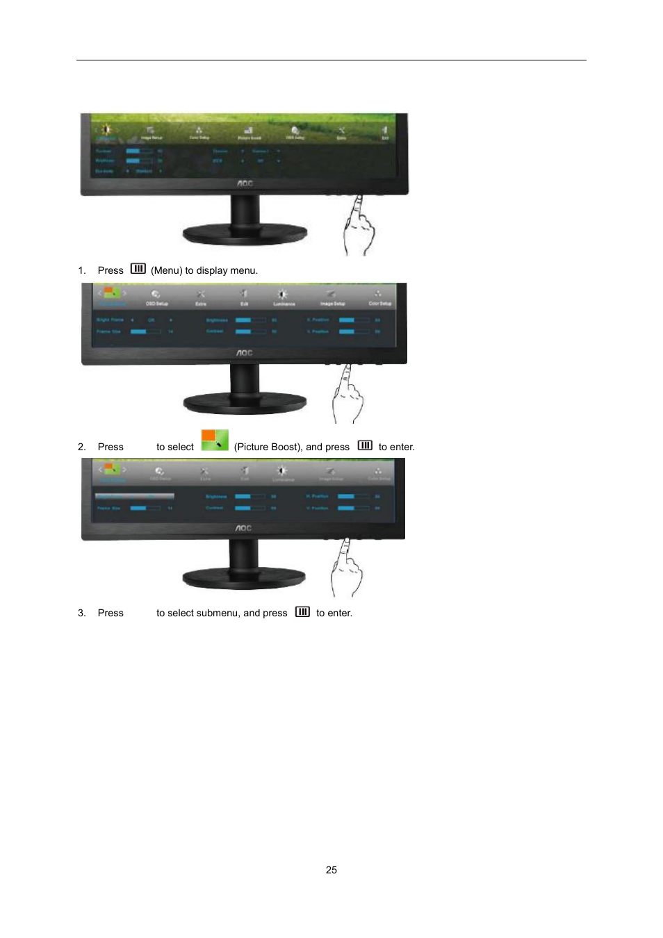 Picture boost | AOC e2360Sd User Manual | Page 25 / 56