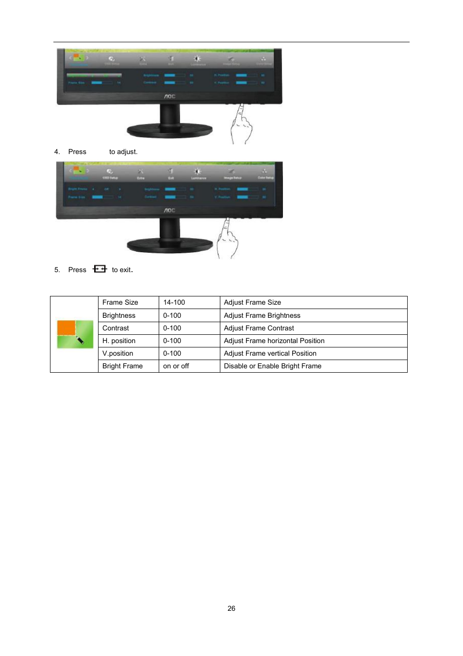 AOC e2360Sd User Manual | Page 26 / 56