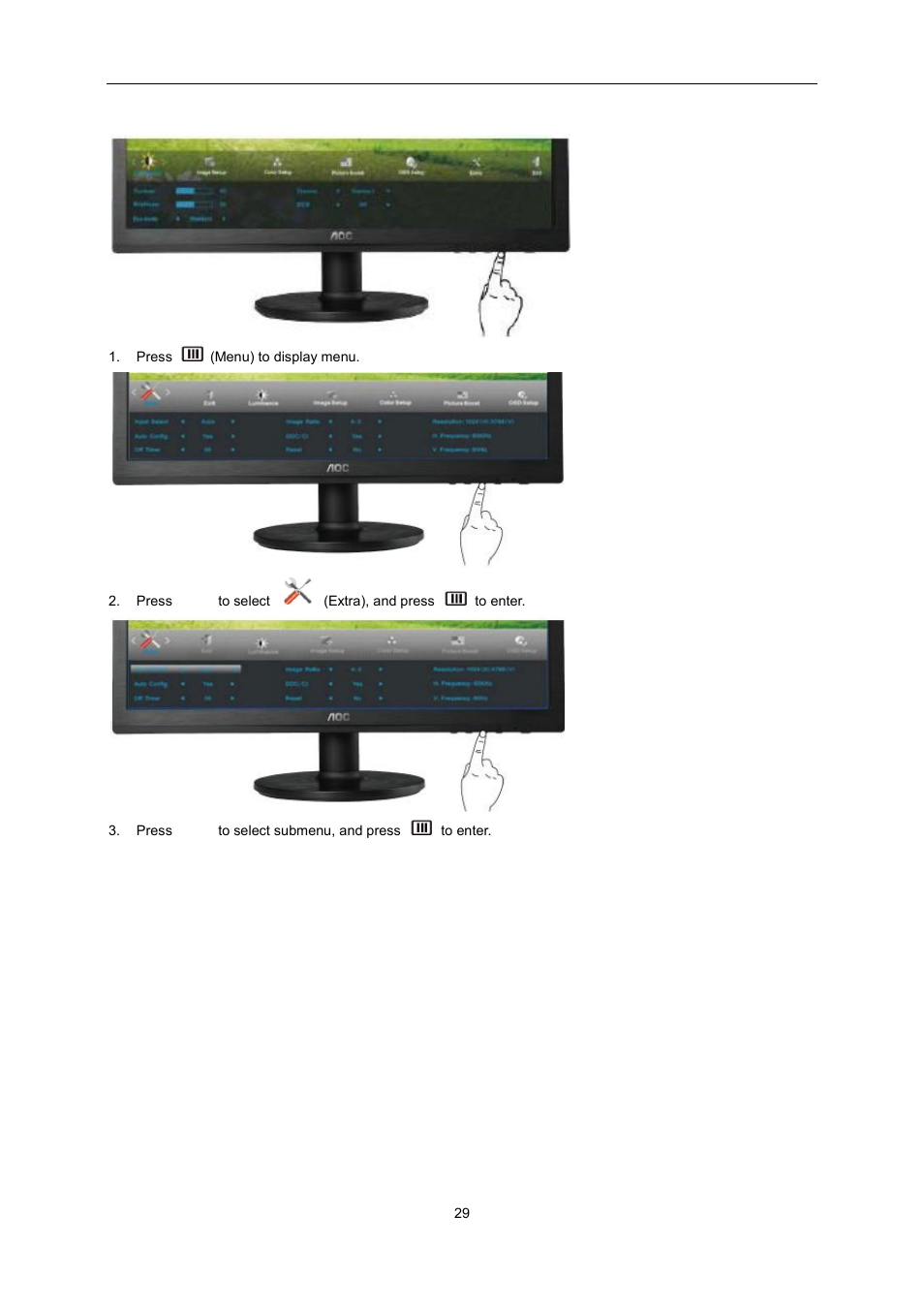 Extra | AOC e2360Sd User Manual | Page 29 / 56