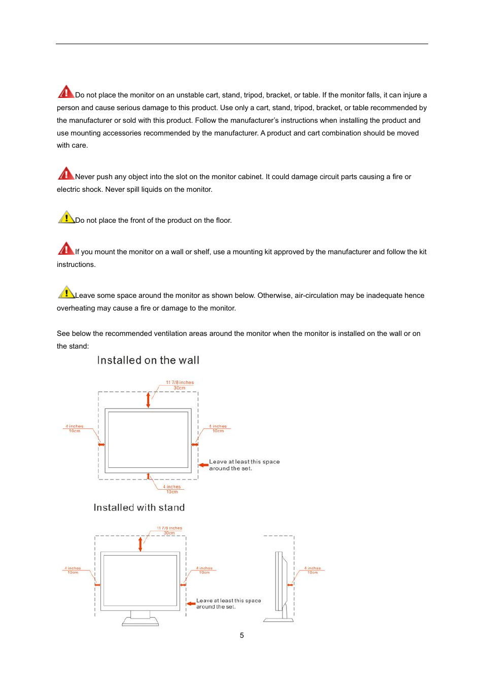 Installation | AOC e2360Sd User Manual | Page 5 / 56
