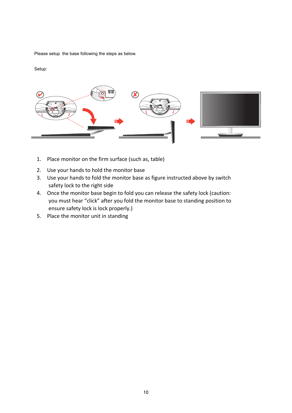 Setup stand & base | AOC i2353Ph User Manual | Page 10 / 58