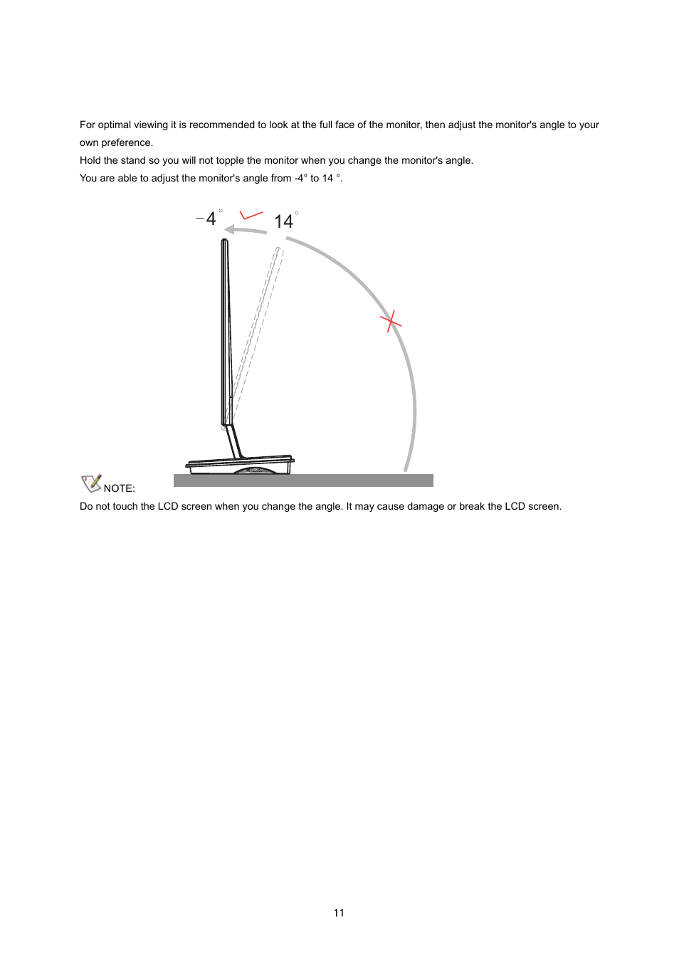 Adjusting viewing angle | AOC i2353Ph User Manual | Page 11 / 58