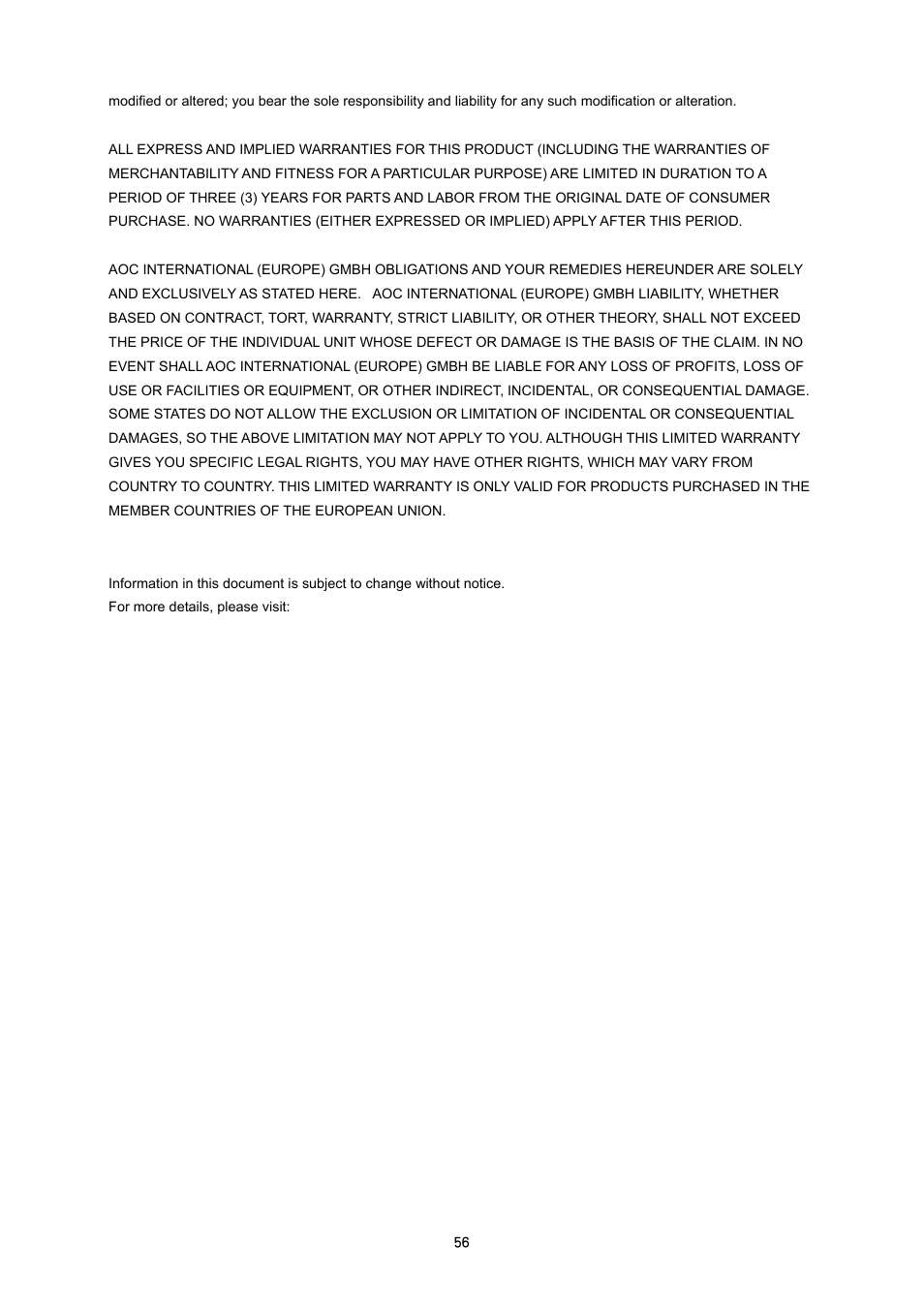 AOC i2353Ph User Manual | Page 56 / 58