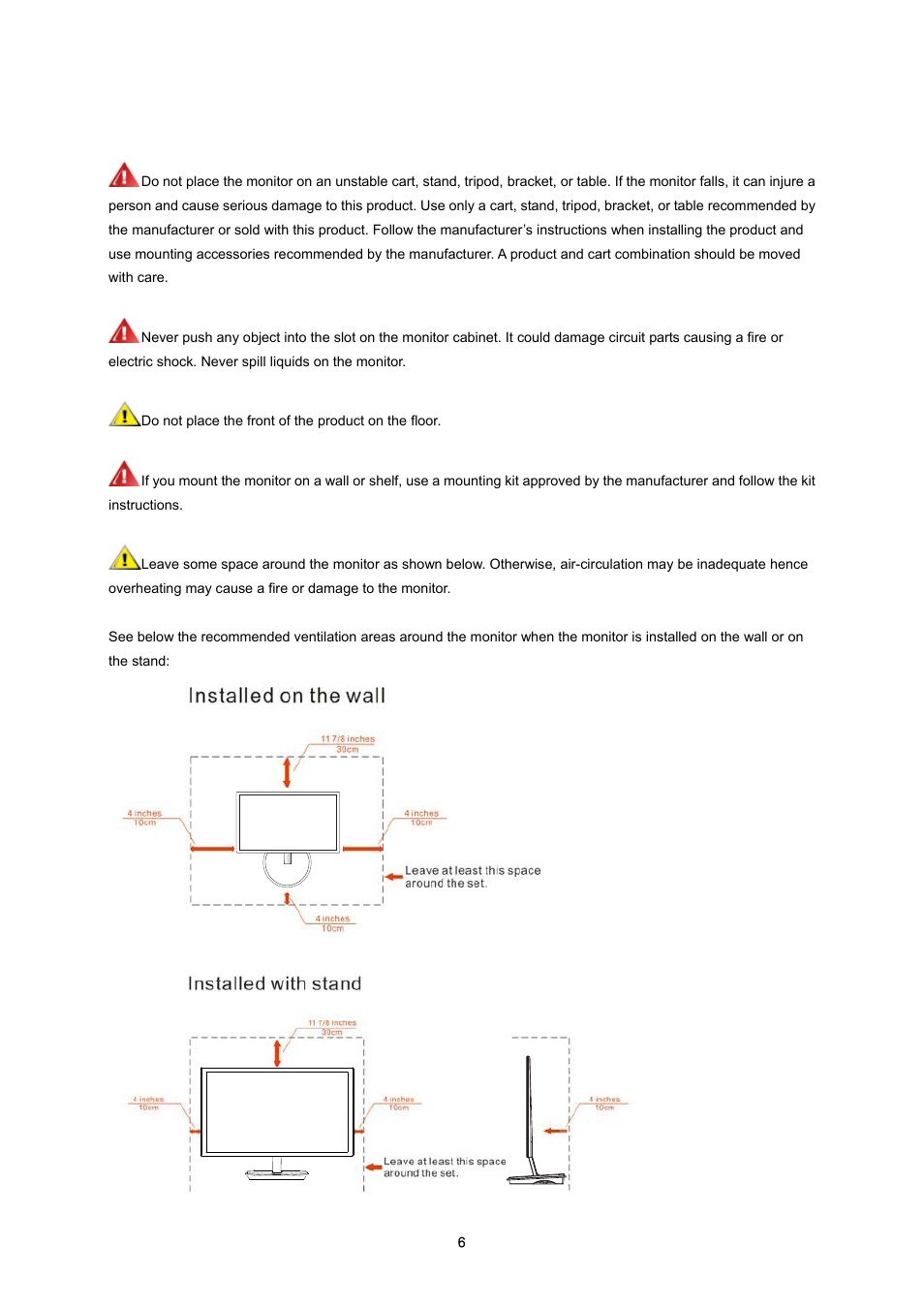 Installation | AOC i2353Ph User Manual | Page 6 / 58