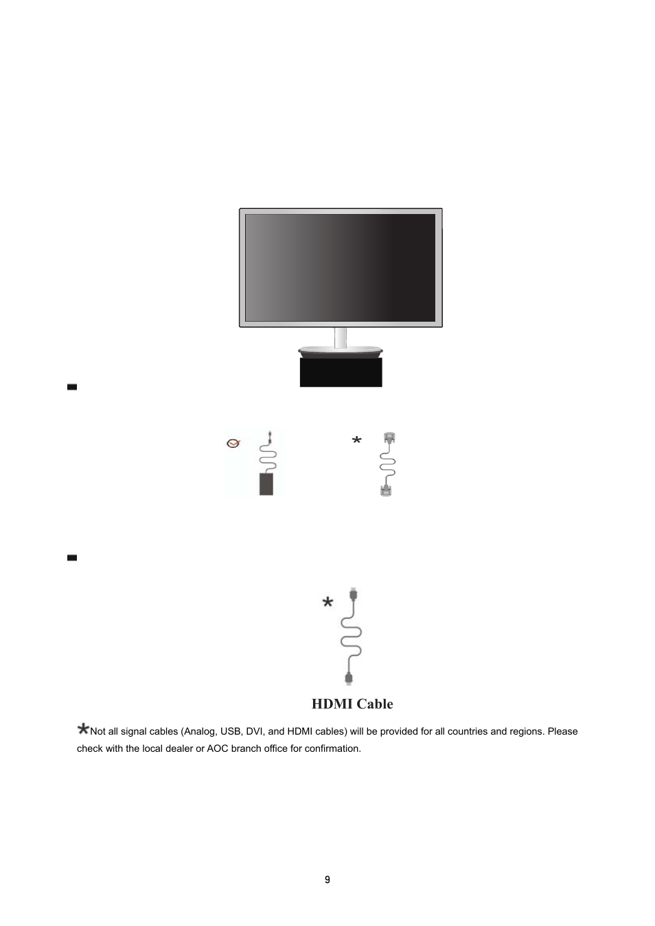Setup, Contents in box | AOC i2353Ph User Manual | Page 9 / 58