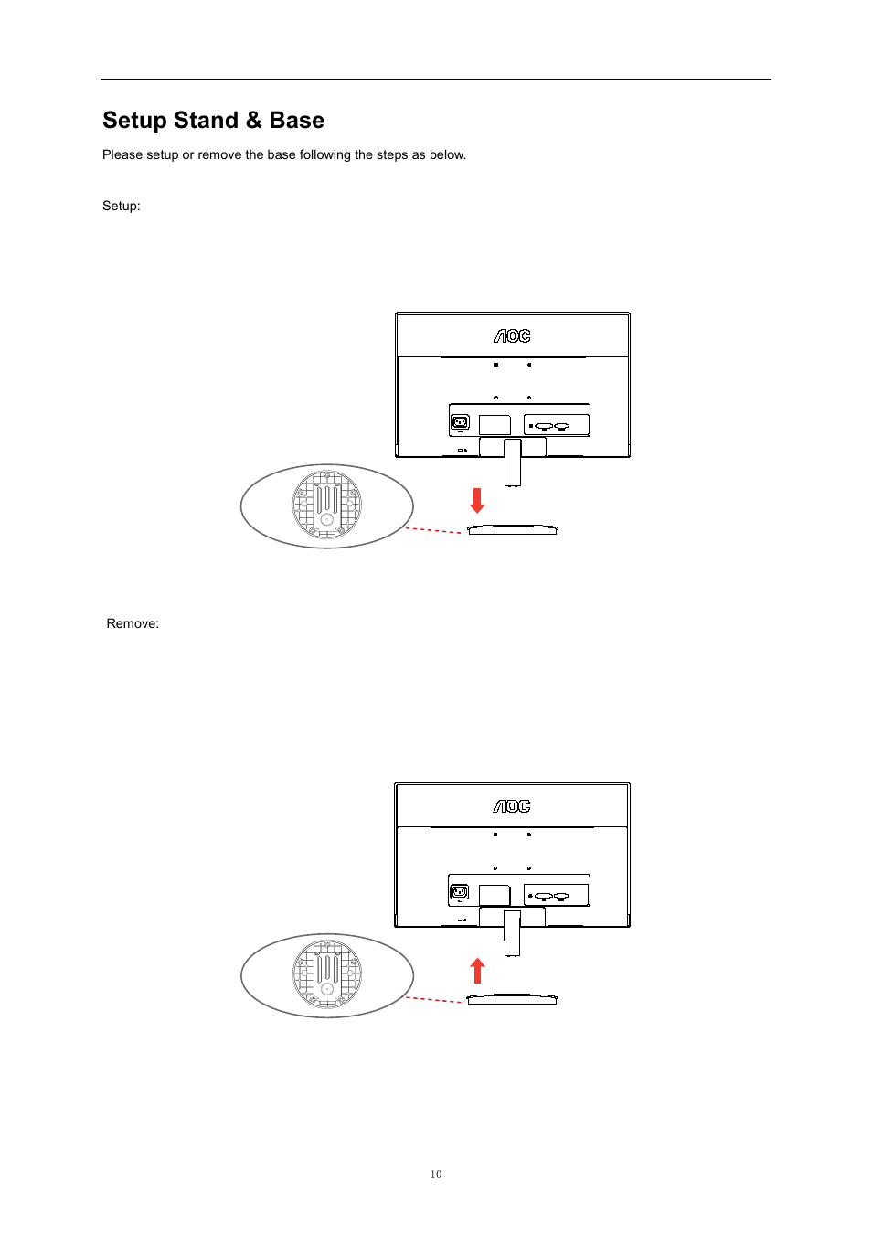 Setup stand & base, Contents in box | AOC i2369Vm User Manual | Page 10 / 72